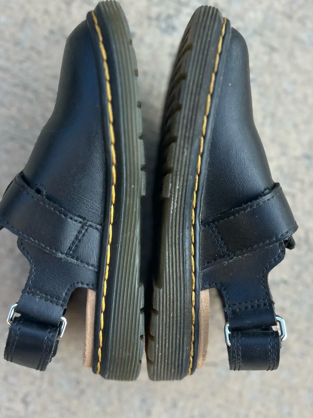 Dr martens Kids Black Leather Buckle Clog - Comfortable Slip-On Shoe size 11